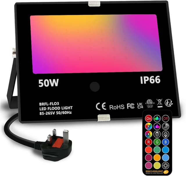 Detalle de Bhochy LED floodlight 50W, colour changing