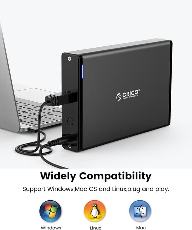 Detalle de Boîtier ORICO Aluminium 3,5" externe USB 3.0 vers SATA III avec châssis amovible