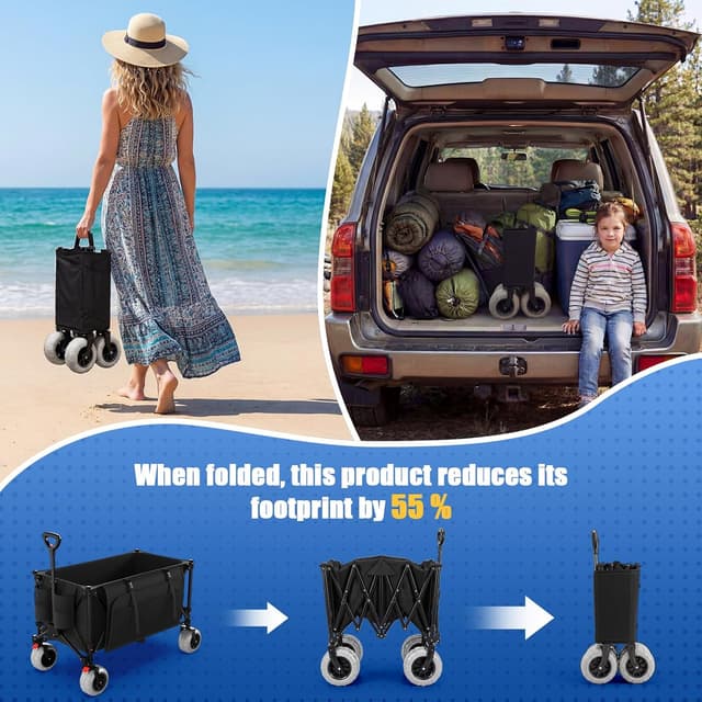 Thumbnail 5 de JUMMICO Carrello Pieghevole Tutto-Terreno 200L