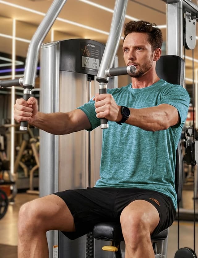 Detalle de Maglietta sportiva MagComsen da uomo a manica corta in poliestere traspirante e ad asciugatura rapida