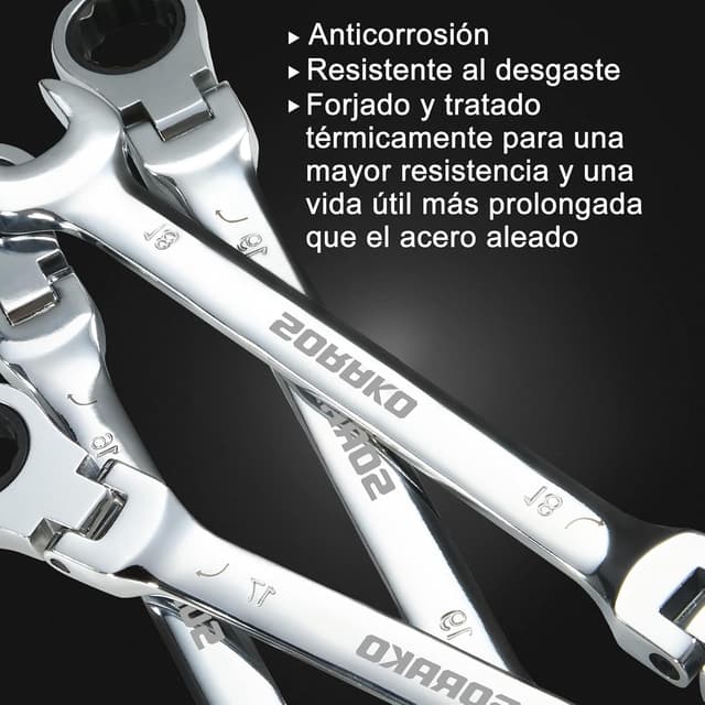 Thumbnail 4 de Sorako llaves carraca 8–19 mm 12 piezas