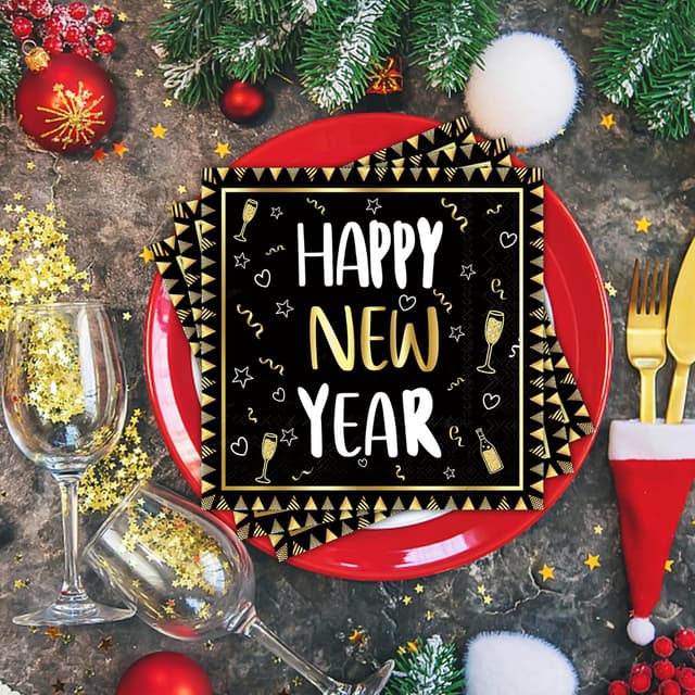 Thumbnail 3 de Happy New Year Napkins 33x33 cm, 80 pcs 🧻