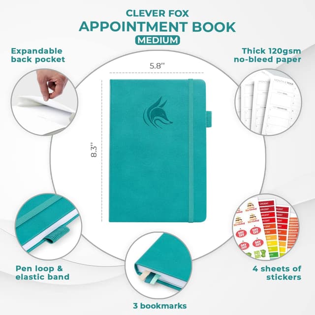 Detalle 2 de Clever Fox appointment book, A5 with hourly slots