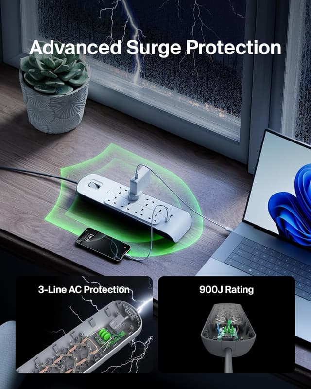 Detalle de Belkin Extension Lead 8‑Way with USB