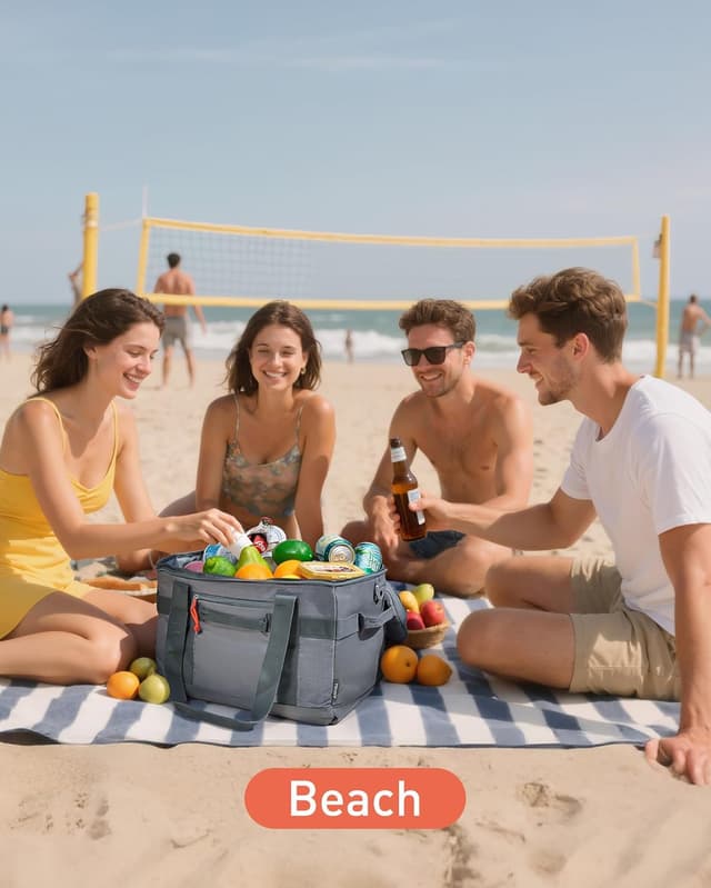 Thumbnail 6 de TOURIT Soft Sided Cooler Bag (48/60 Cans) – Large Collapsible & Leakproof Ice Chest for Picnic, Beach, Camping