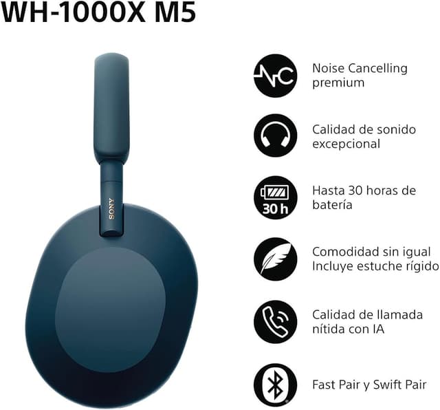 Detalle 2 de Sony WH-1000XM5 Auriculares inalámbricos 30 h de batería