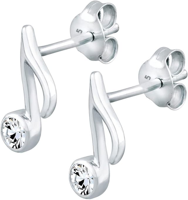 Detalle de Elli Ohrstecker Note Kristalle 925 Silber
