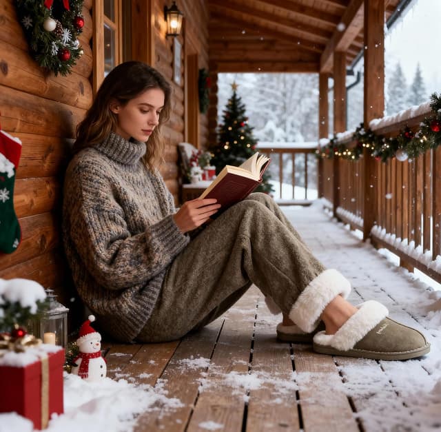 Detalle 2 de Coswind pantofole invernali unisex con memory foam e suola antiscivolo