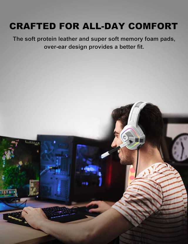 Detalle 1 de ZIUMIER ZIUMIER White gaming headset 3.5mm