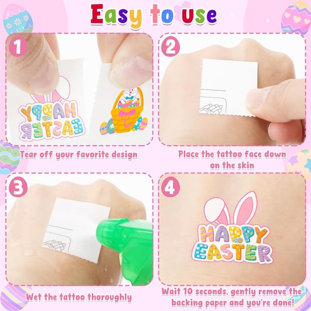 Thumbnail 3 de 150 PCS Easter Tattoos for Baskets