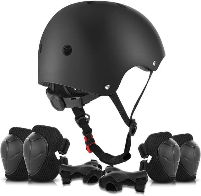 Thumbnail 6 de ValueTalks Kids Bike Helmet & Pads Set (7pc) – Adjustable skate helmet and knee, elbow & wrist pads for ages 3–9