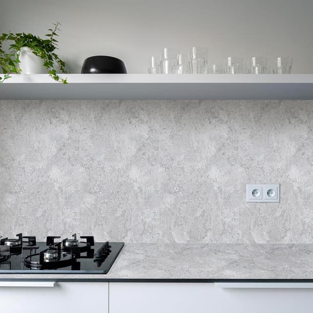 Detalle de Hode Klebefolie Möbel Grau 30×300 cm – Betonoptik, selbstklebend und wasserabweisend