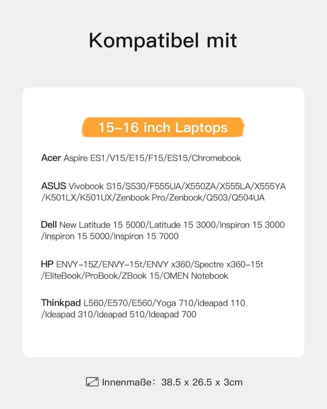 Detalle de Inateck 360° Rundumschutz Laptoptasche 15"