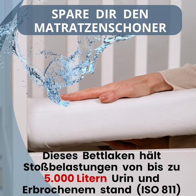 Detalle 2 de Bisoo Spannbettlaken 55x90 wasserdicht