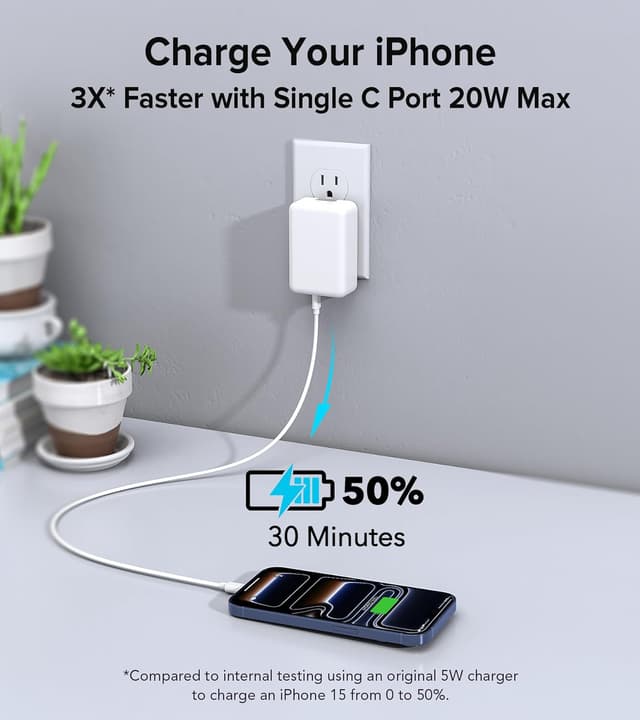 Thumbnail 5 de 2Pack Flat USB C Wall Charger 40W, 4-Port Fast Charger 🔌