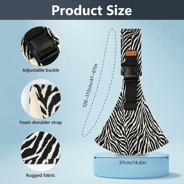 Detalle 2 de AOOWU adjustable baby sling carrier (newborn to toddler) with shoulder strap