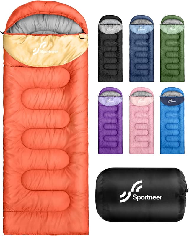 Detalle de Sportneer Camping Sleeping Bag for Adults & Kids (3–4 Season) – Warm, Lightweight & Compact