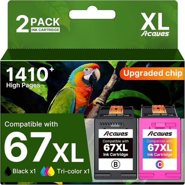 Detalle de Acaves 67XL Ink Cartridges Combo Pack 1 Black 1 Color