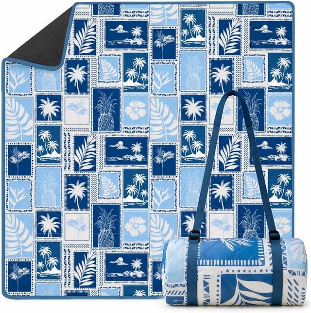 Detalle de Twinzee Couverture de pique-nique 200 x 200 cm imperméable, anti-sable et lavable