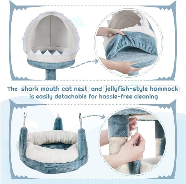 Detalle 2 de Yaheetech Meer Katzenbaum 155 cm mit Höhle