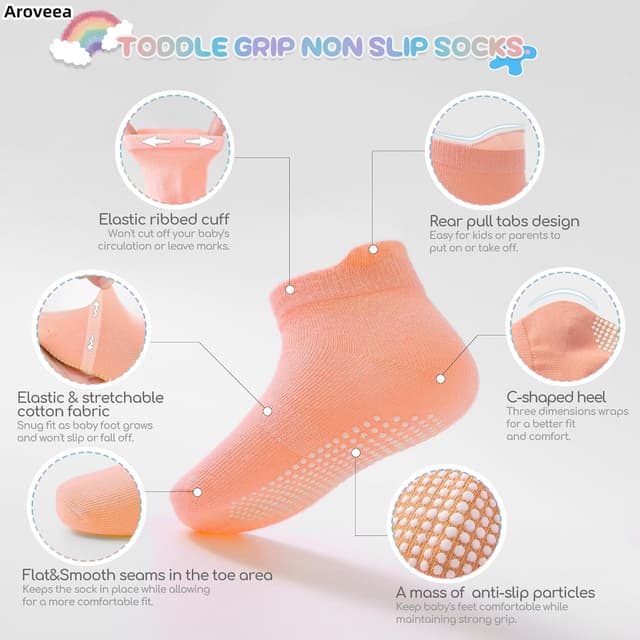 Detalle de Aroveea Baby Socks Grip 12-Pack