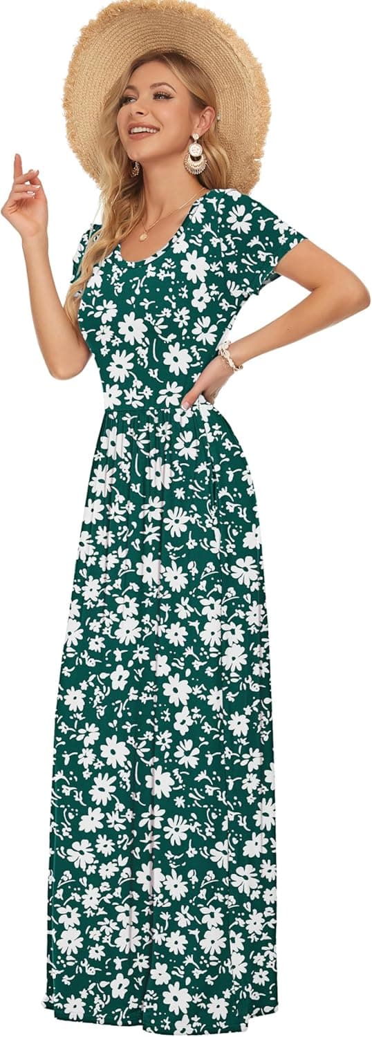 Thumbnail 1 de AUSELILY Damen Kurzarm Sommerkleid als Maxi mit Taschen – lässig & bequem