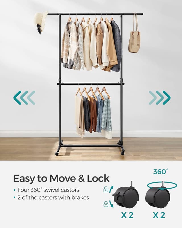 Thumbnail 6 de SONGMICS LLR401B01 Stand appendiabiti 113-180 cm