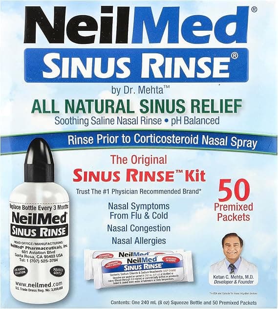 Detalle de NeilMed Sinus Rinse Kit con 60 Sachets 🌬