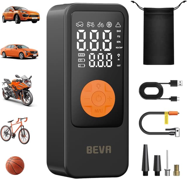 Detalle de BEVA Tire Inflator 150 PSI cordless pump