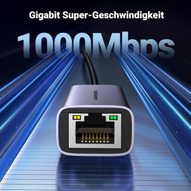 Detalle 2 de UGREEN USB‑C Ethernet Adapter 1000Mbps LAN Adapter