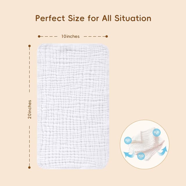 Thumbnail 6 de Baby Muslin Squares 50x25cm 6-Pack muslin cloths 🧣