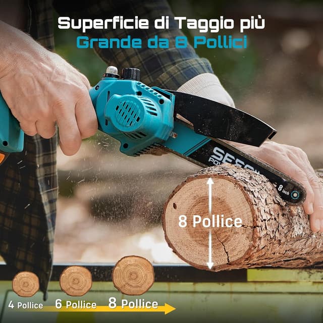 Thumbnail 6 de Seesii 8 pollici mini motosega a batteria