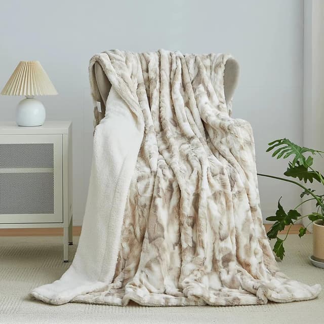 Detalle de Wajade Couverture Plaid polaire super chaude marbre 130x160 cm