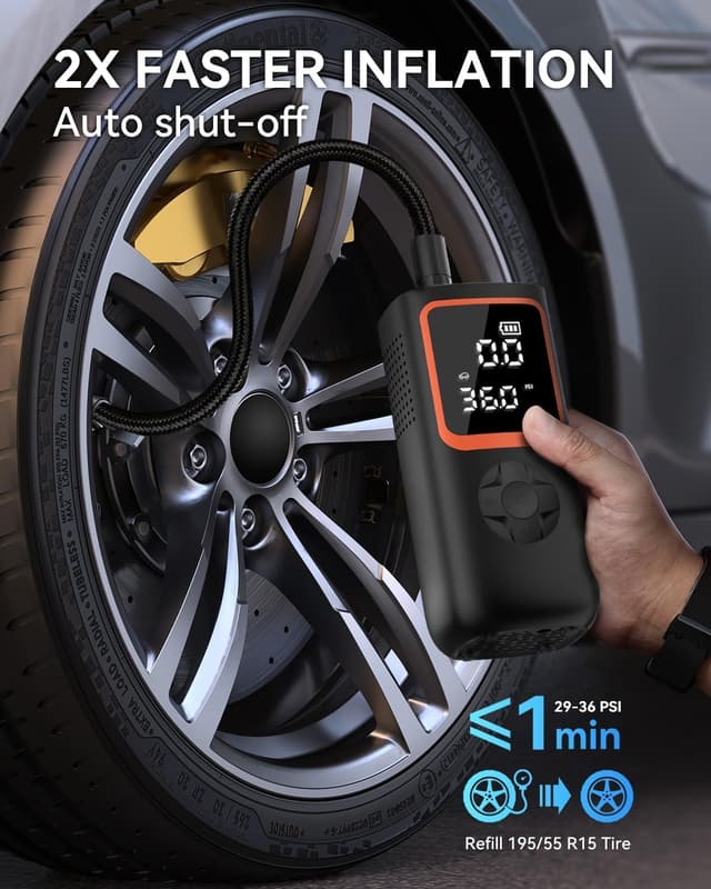 Detalle 2 de Compresor Aire Portátil 6000mAh 150 PSI