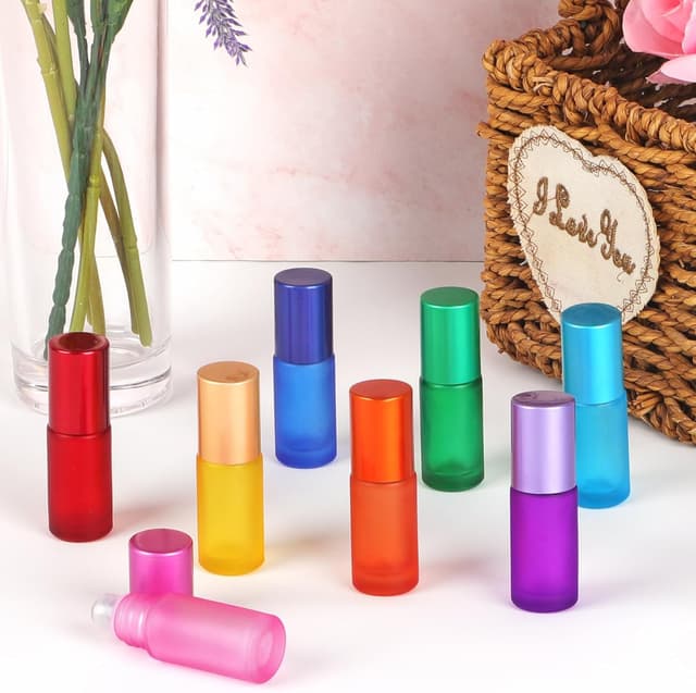 Thumbnail 6 de Ailvor Roll-on Glasflaschen für Ätherisches Öl (8 Stück), 5 ml mit Edelstahl-Roller und Zubehör