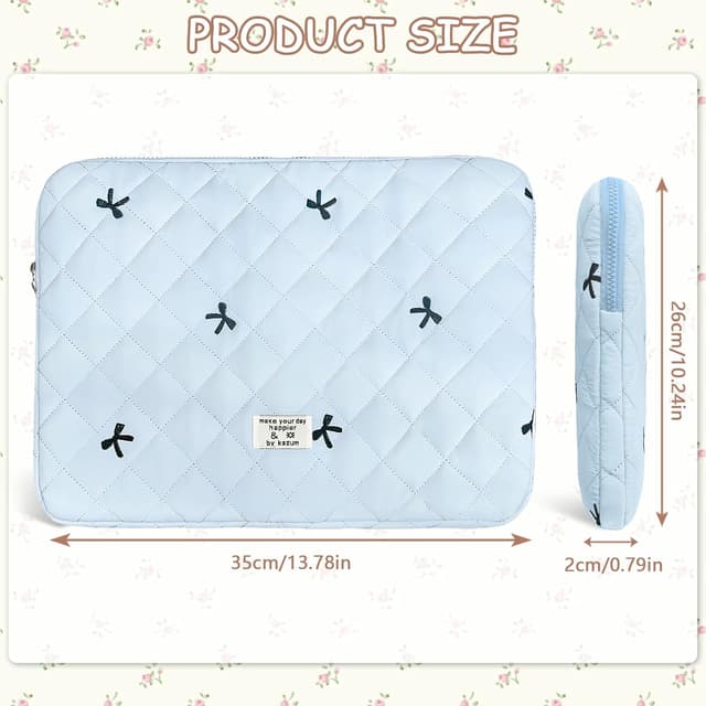 Detalle de Flintronic Custodia per Laptop da 14 Pollici (sleeve imbottita) con fodera in cotone