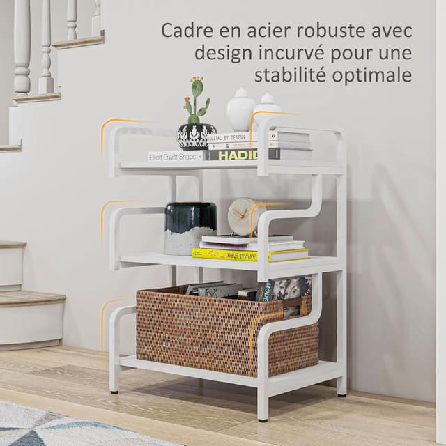 Thumbnail 3 de HOMCOM Support imprimante 3 niveaux 55x40x77 cm