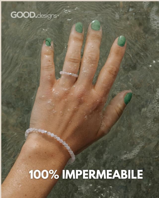 Detalle 2 de GD GOOD.designs Anello anti-stress con perle di pietra naturale e rotazione elastica