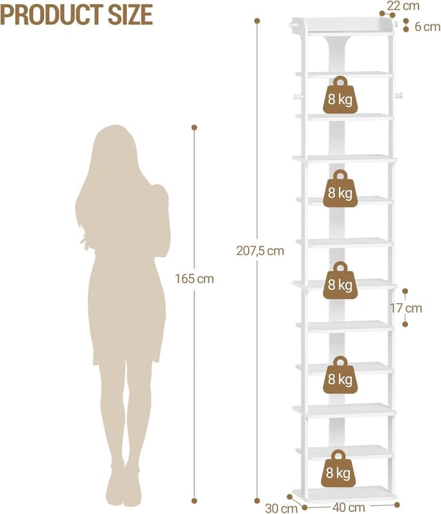 Detalle 2 de Hzuaneri Étagère à Chaussures 12 niveaux