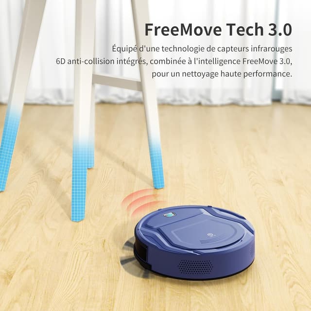 Detalle 2 de OKP Robot aspirateur K2 – 2100 Pa, autonomie 120 minutes, design ultra-fin, WiFi/App/Alexa