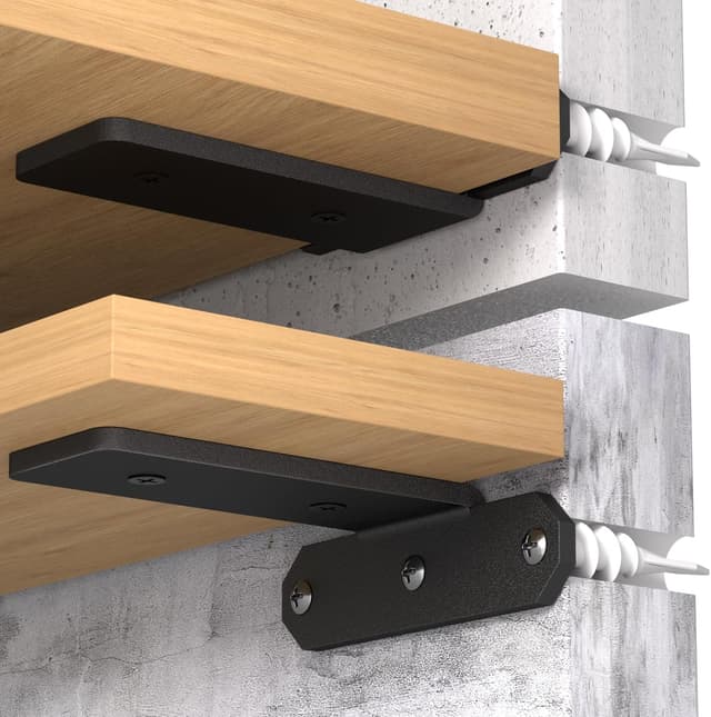 Detalle de TESSTINA Équerres d’étagère 30 cm lot de 8 noir