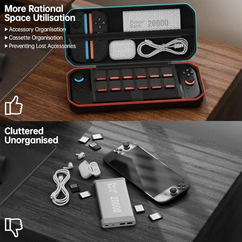 Detalle de Hosanwell funda 13 en 1 para Nintendo Switch 2 con estuche rígido, 2 protectores de pantalla y soporte