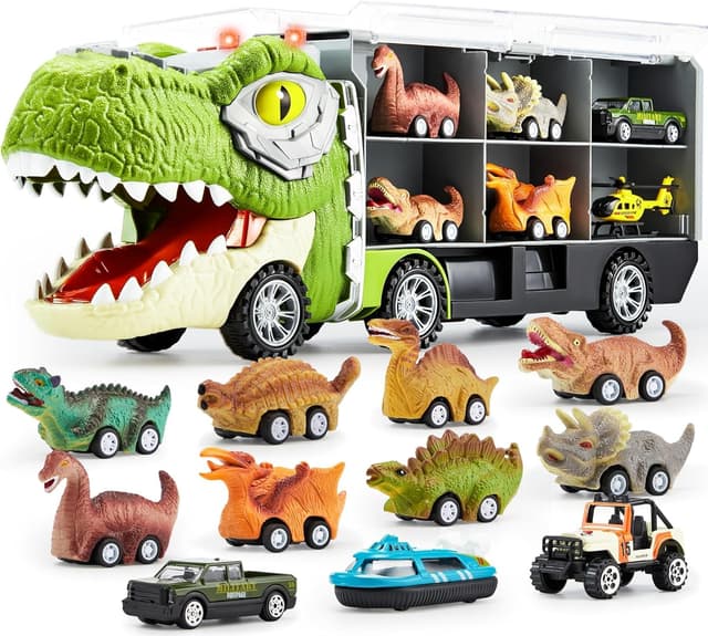 Imagen de JOYIN 13-in-1 Dinosaur Truck with 12 Cars 🚚 en OfertitasTOP