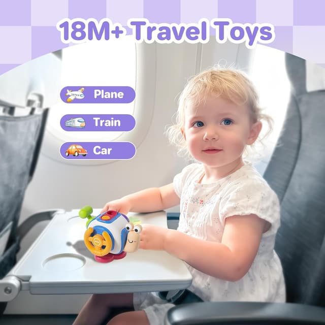Detalle 2 de ZCOINS Snail Travel Toy for Toddlers (18M+) – Montessori Sensory Busy Cube for Car & Plane Rides
