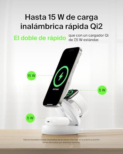 Detalle de Belkin BoostCharge Cargador Inalámbrico 3 en 1