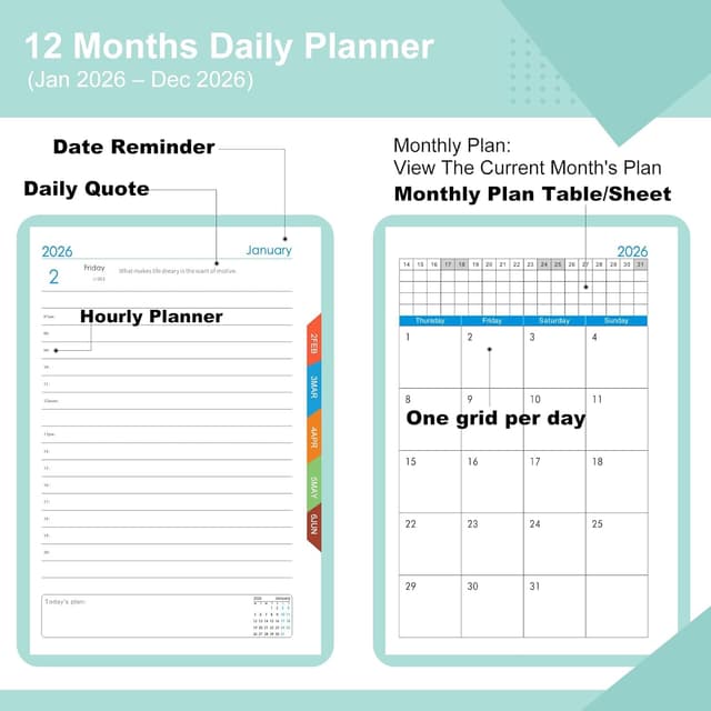 Detalle 2 de Agenda 2026 A5 giornaliera, 1 pagina al giorno