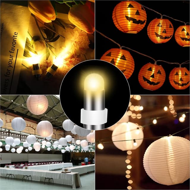 Detalle de A.bigwhale 30er Set LED-Ballonlichter (warmweiß), wasserdicht für Papierlaternen & Dekoration