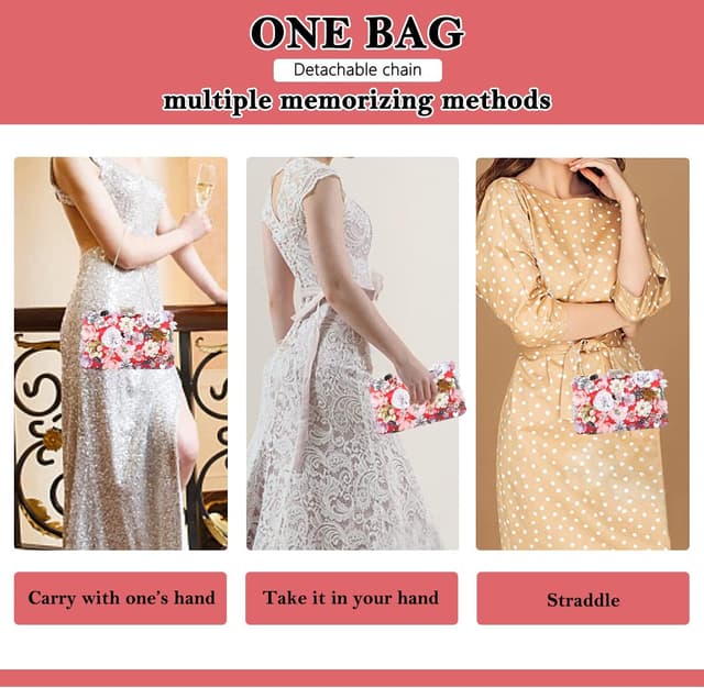 Thumbnail 5 de Fecialy Sacs à main Floral Soirée Rhinestones