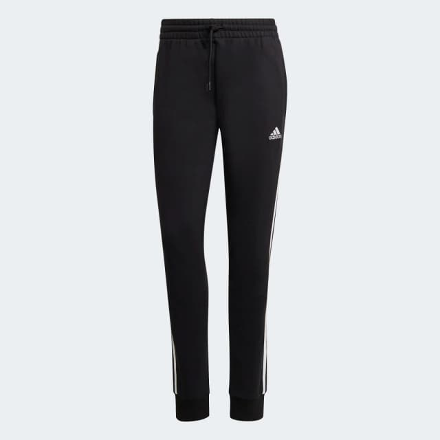 Imagen de Adidas Essentials French Terry Cuffed 3 bandas negro 👖 en OfertitasTOP