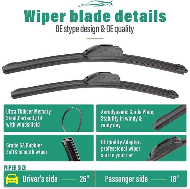 Detalle de OEM Windshield Wiper Blades Set 26,18,13 in